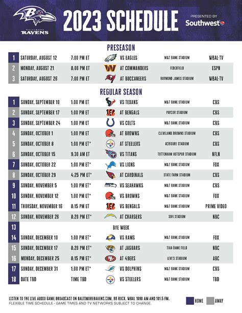 baltimore ravens standings 2023|ravens 2022 2023 schedule printable.